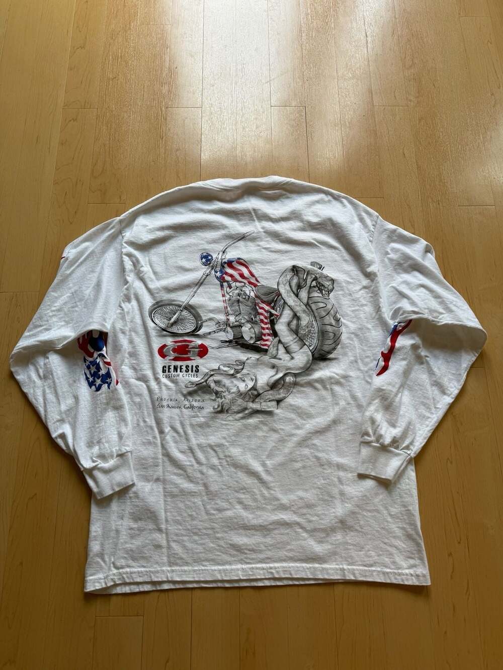 00s Genesis Custom Cycles Motorcycle Long Sleeve T-Shirt